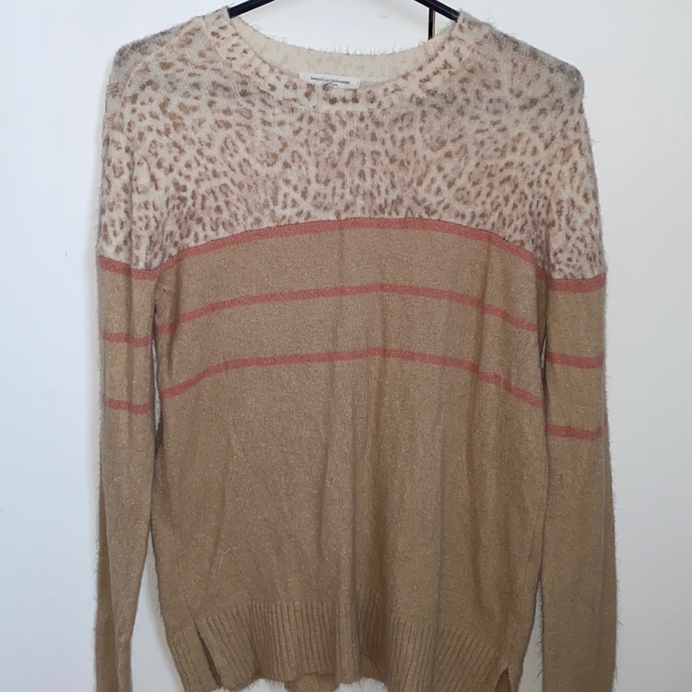 Pink Leopard Print Sweater